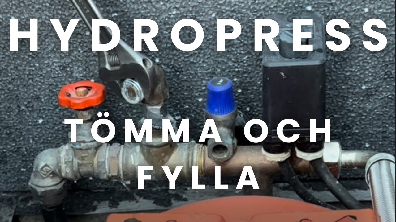 Hydropress - tömmer och tappar ur vatten ur hydropress och ur rören inför vintern