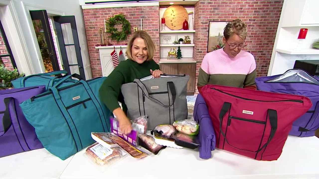 LocknLock XL Insulated Cooler Bag w/ Handles & Pocket on QVC