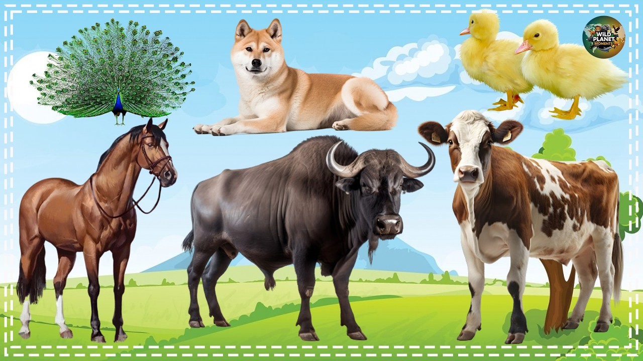 Animal Sounds Around Us: Peacock, Dog, Duck, Horse, Buffalo, Cow - Animal Sounds