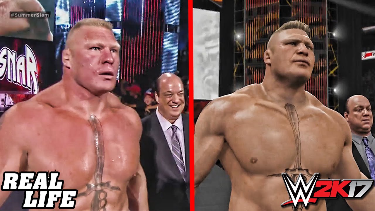 WWE 2K17 vs. Real Life - Brock Lesnar Entrance Comparison!