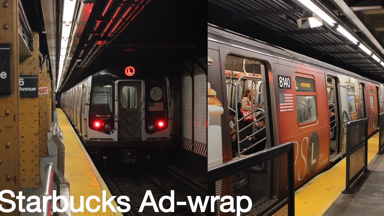 R143 Starbucks wrap on the L train @ 6th Avenue