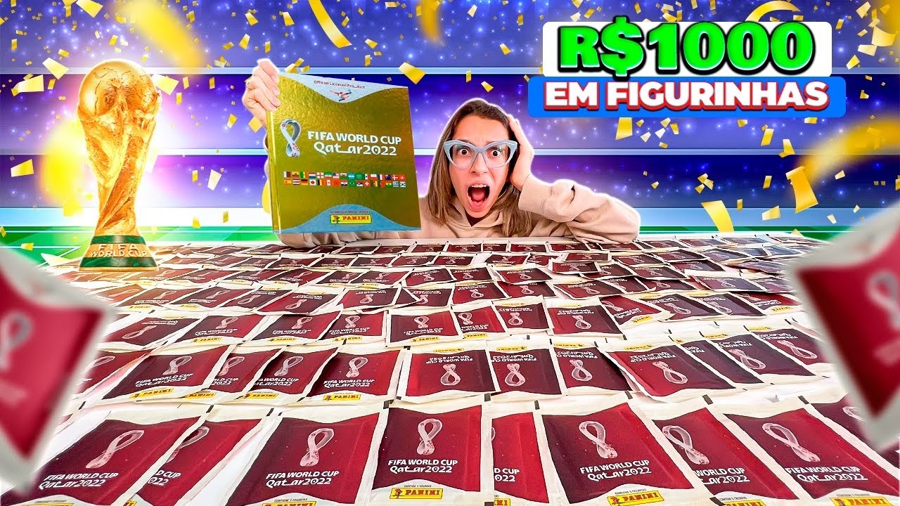 COMPREI R$ 1.000 REAIS EM FIGURINHAS DO ÁLBUM  DA COPA DO MUNDO 2022