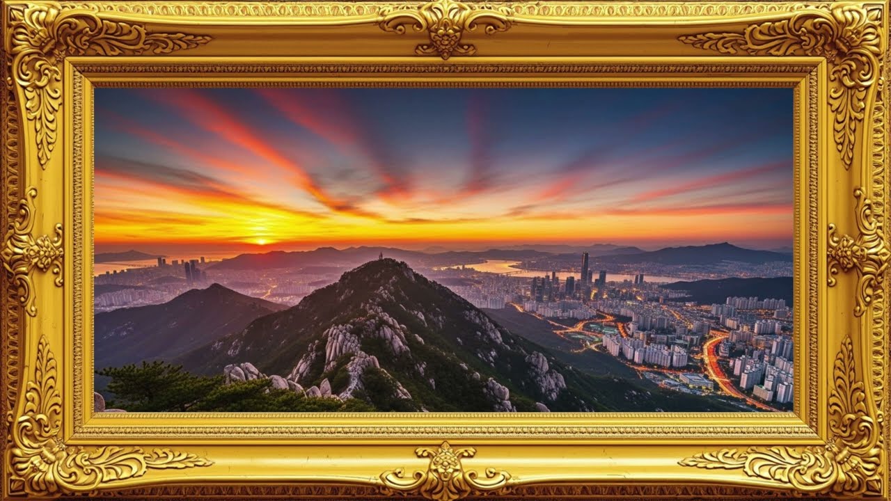 Mountain & City View Serenity - Calm Screen TV 📺