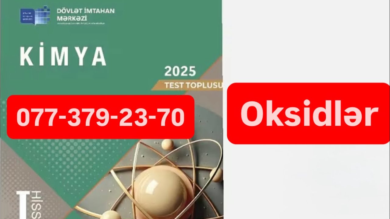 Oksidlər test izahı DİM 2025 Kimya test toplusu