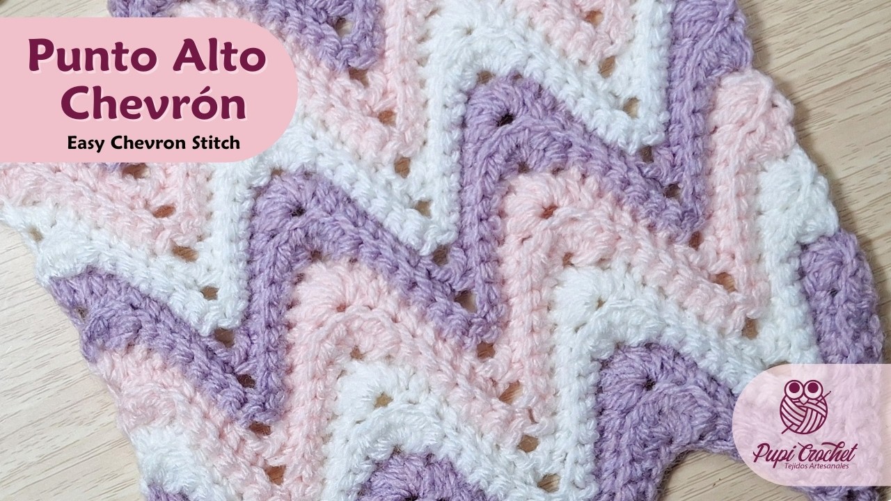 ¡Parece COMPLEJO pero es FACILÍSIMO! Punto Alto Chevron (Zig Zag) a Crochet