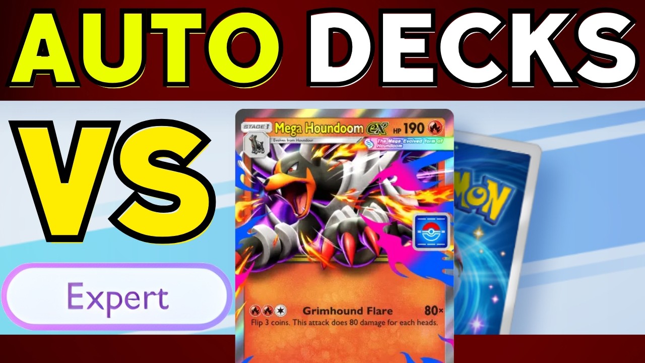 Auto Decks vs Mega Houndoom ex Drop Event (Ruler of the Skies) #pokemontcgpocket