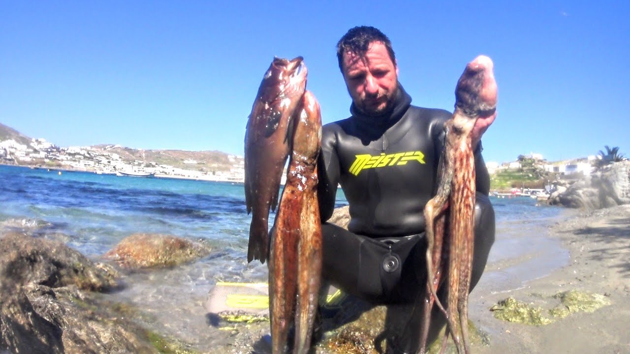 * Ρηχό Ψαροντούφεκο στη Μύκονο * - * Shallow Spearfishing in Mykonos *