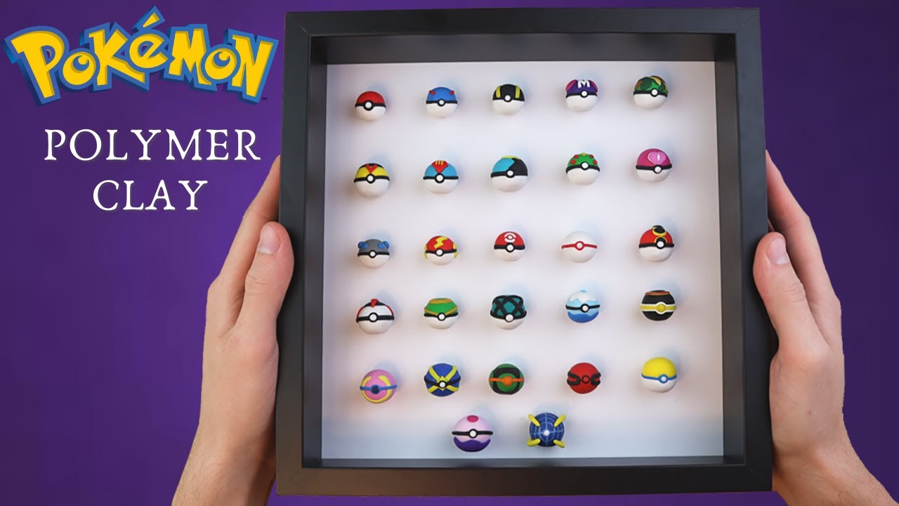 Making All 27 Different Types Of Pokeballs - Using Polymer Clay