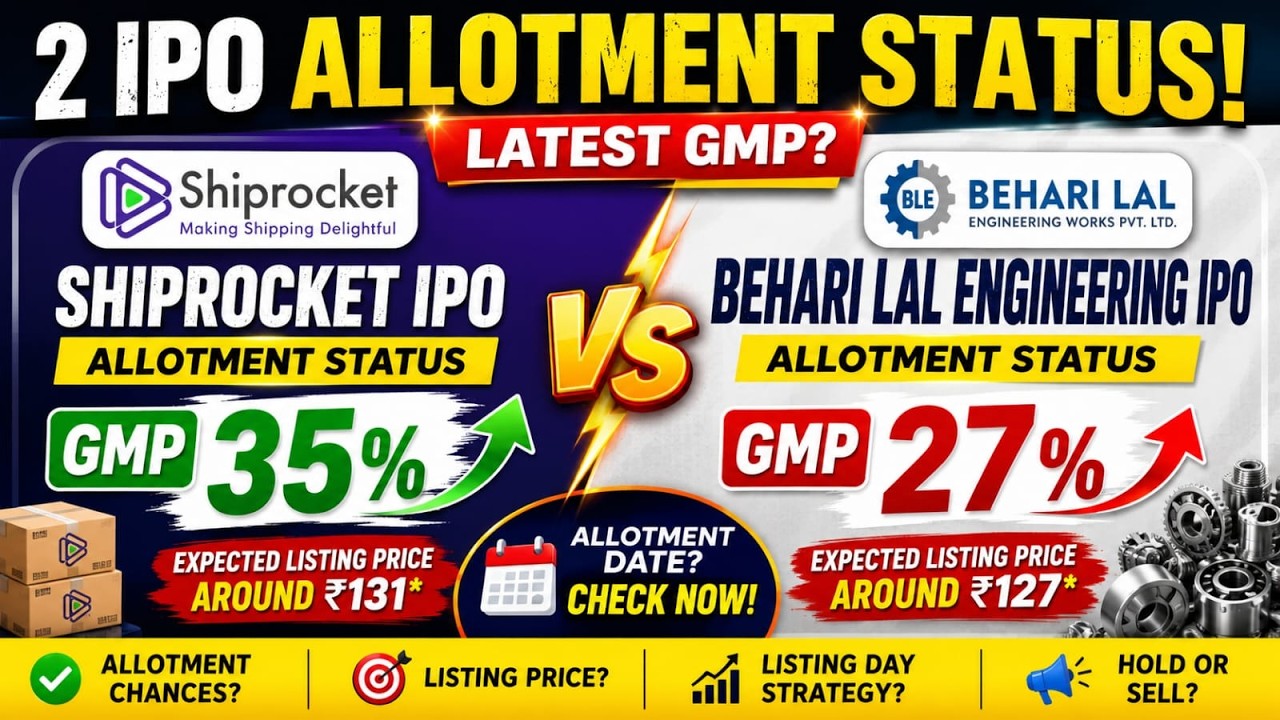 Shiprocket IPO Allotment Chances? | Behari Lal Engineering IPO Allotment Status | GMP 35% & 27%