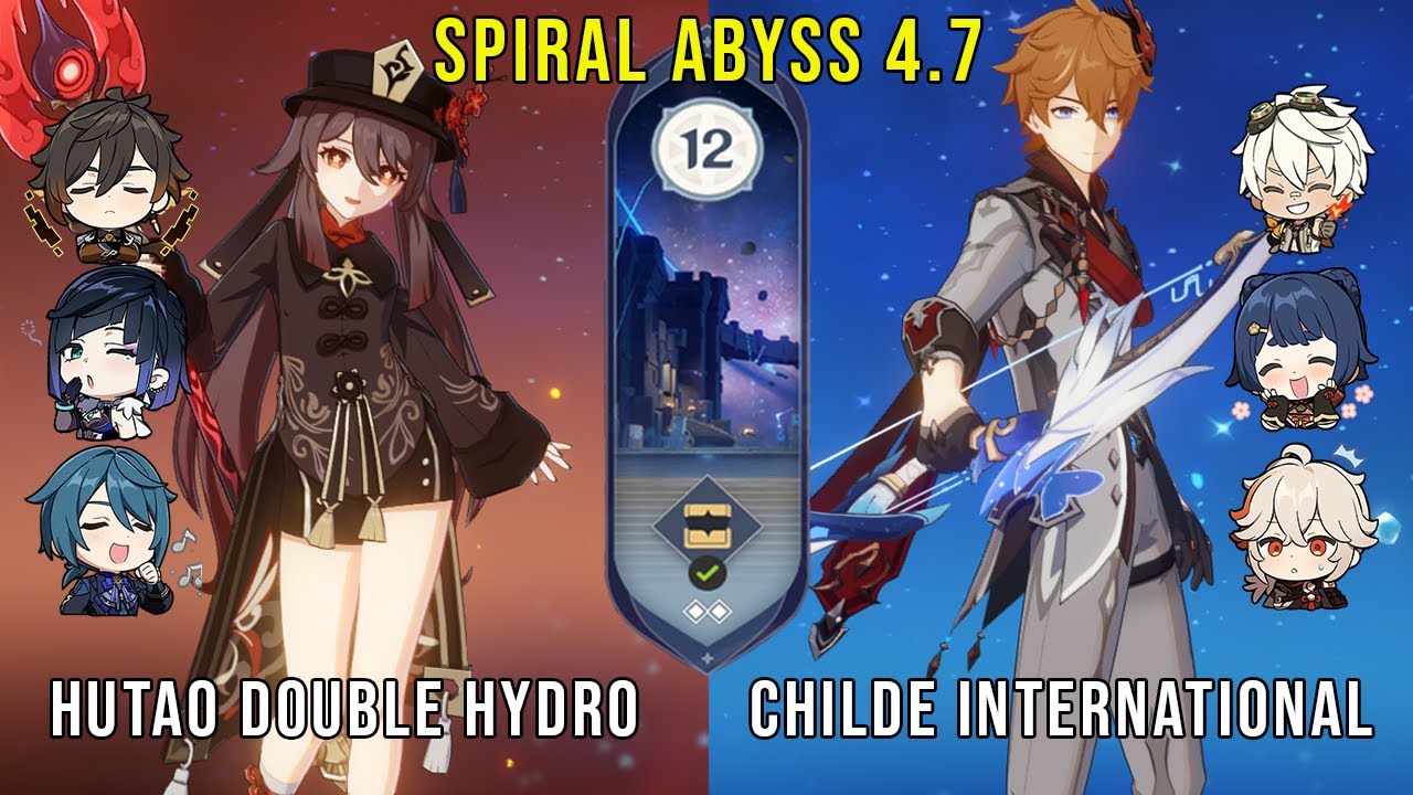 C1 Hutao Double Hydro and C0 Childe International | Genshin Impact Abyss 4.7 Floor 12 9 Stars