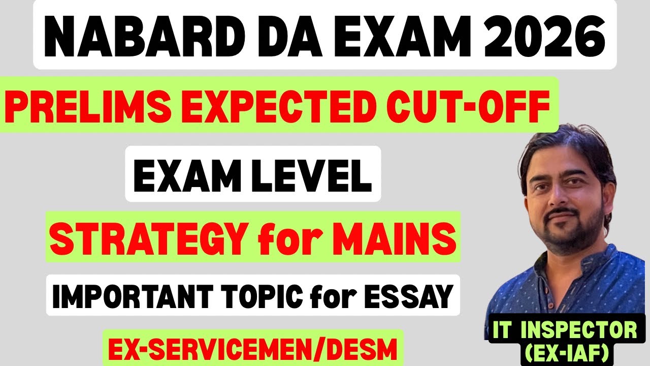 NABARD DA PRELIMS EXPECTED CUT-OFF 2026?? Strategy for Mains🎉