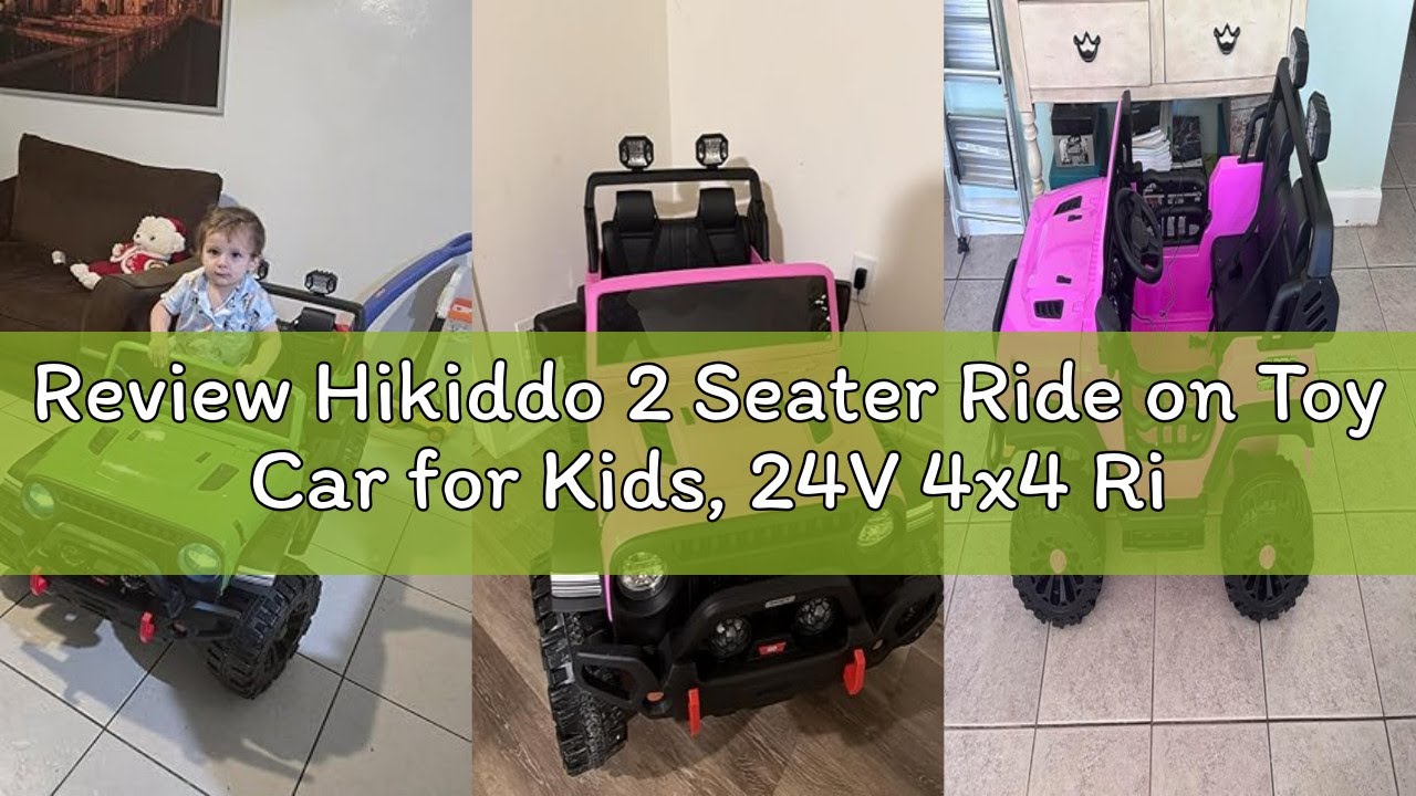 Review Hikiddo 2 Seater Ride on Toy Car for Kids, 24V 4x4 Ride-on Truck Kids Electric Car w/Remote C
