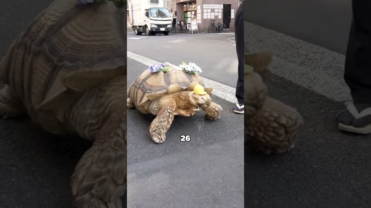The Man Who Walks His Giant Tortoise in Japan