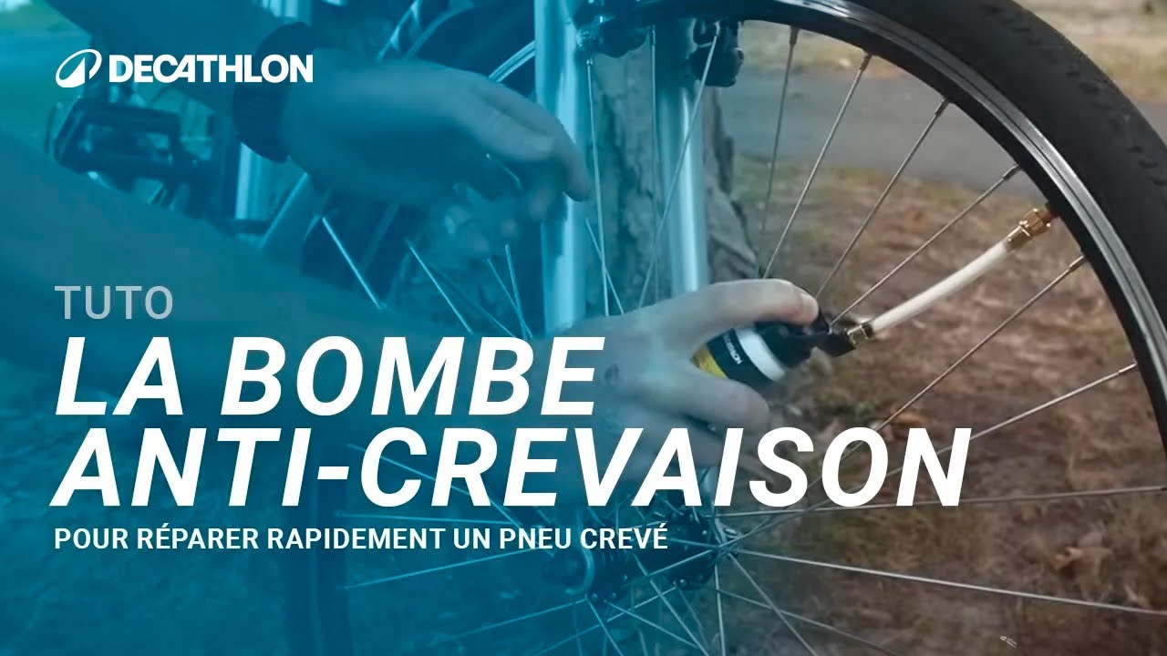 TUTO - Comment bien utiliser sa bombe de r&eacute;paration crevaison ? 🚲 I Decathlon