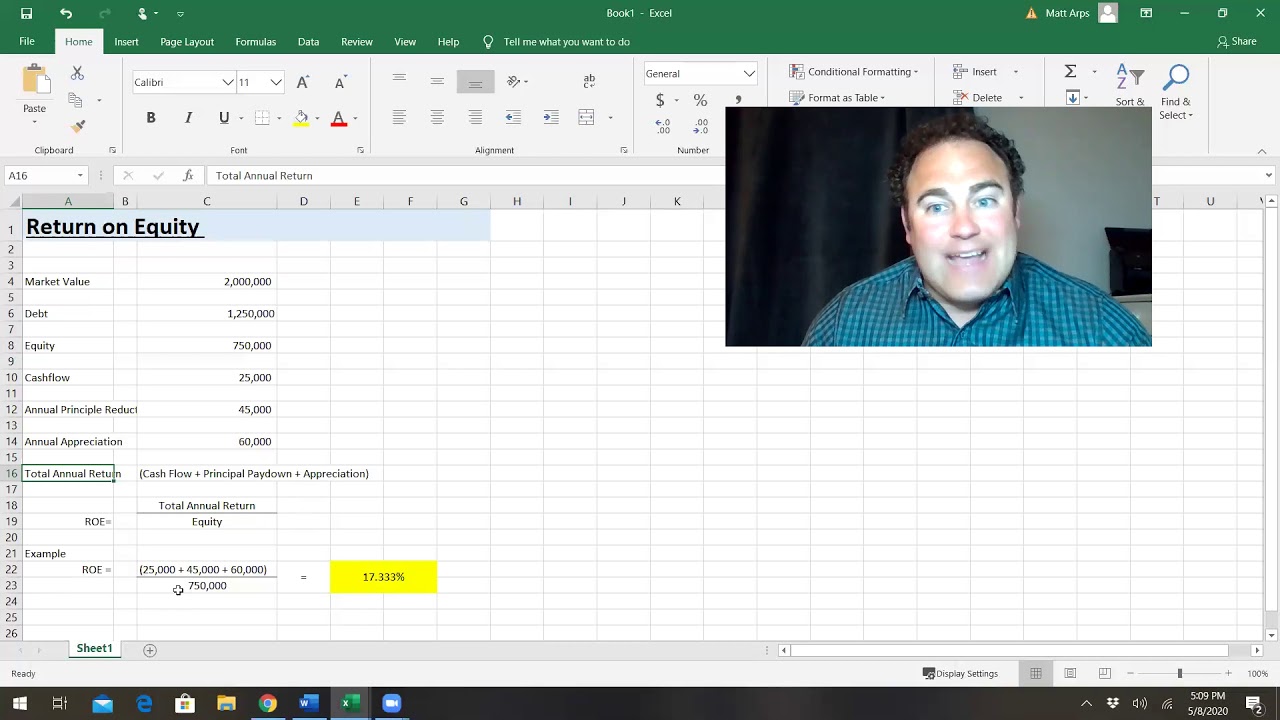 Aaron Hultgren teaches how to calculate Return on Equity in your real estate portfolio