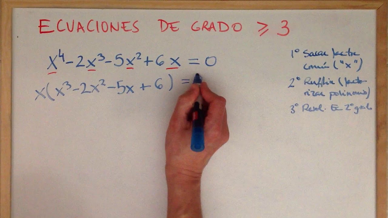 Cómo resolver una ecuación de grado mayor o igual que tres