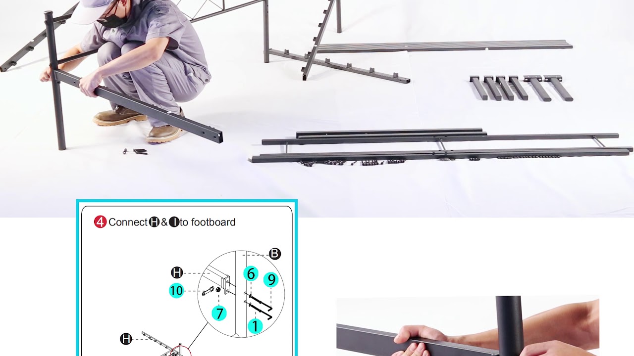 Assembly of VECELO Platform Bed Frame Full, Queen size.