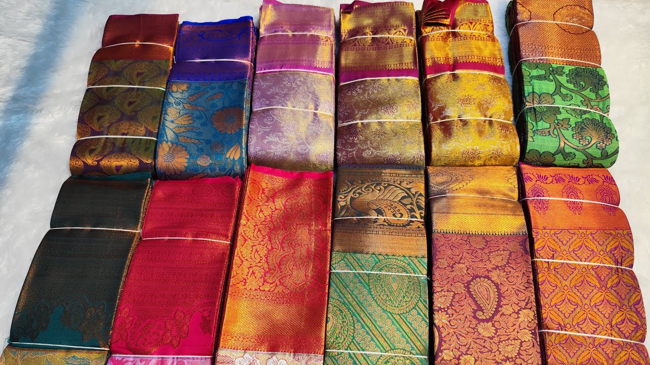 🌟 Grand wedding saree🌟 Kanjivaram semi silk saree 🌟 Premium quality 🌟 WhatsApp 9363639949🌟