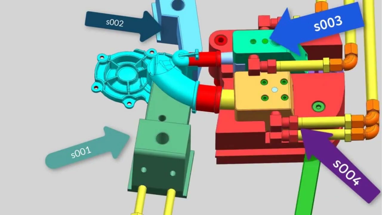 Plastic car Pipe mould design 汽车部件模具