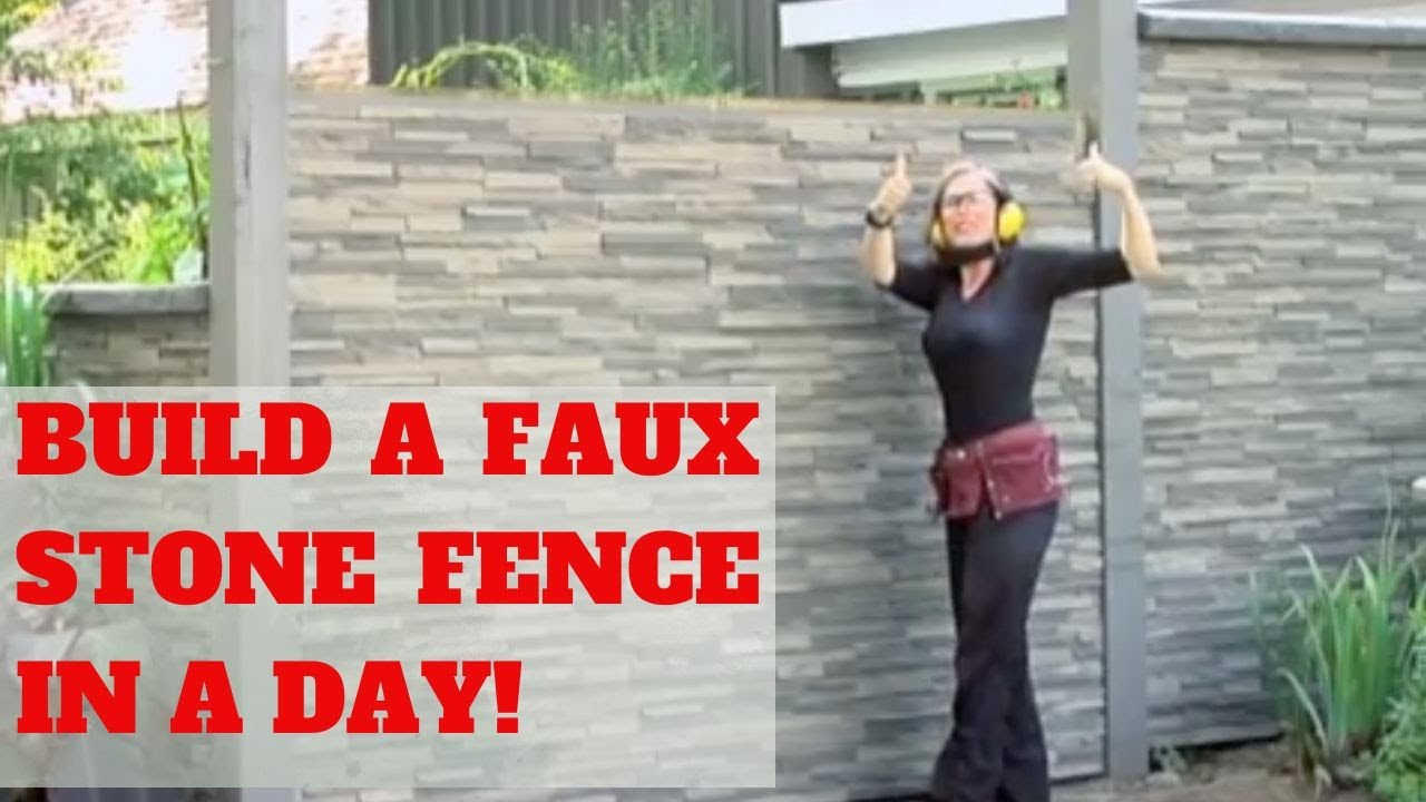 DIY Faux Stone Privacy Fence in a Day! ToolGirl Mag Ruffman