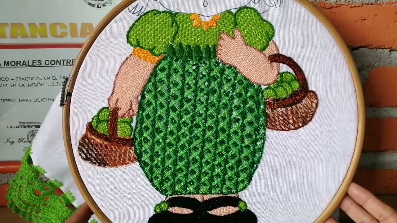Bordado fantasía para vestido niña tuna #2 🍏🍐