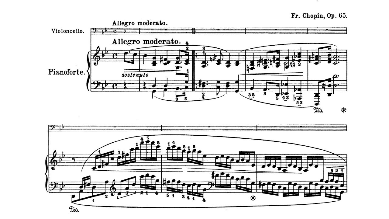Chopin - Cello Sonata Op.65 (Piano part), Complete
