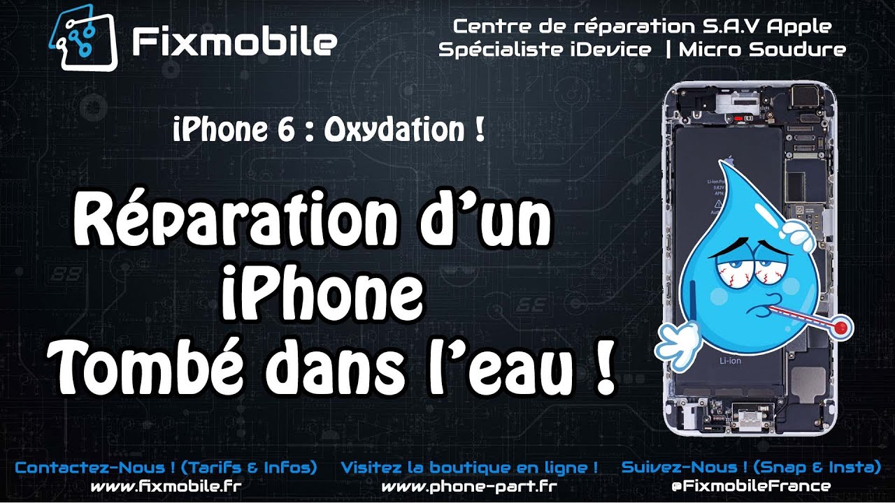 Réparation iPhone oxydé tombé dans l'eau qui ne s'allume plus (Micro soudure iPhone)