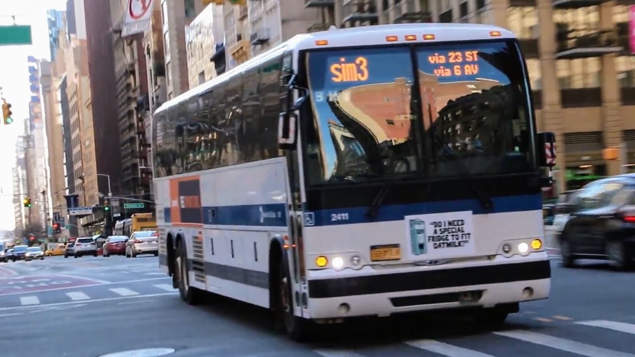 2011 Prevost X3-45 #2411 on the SIM3 at 23rd Street and 5th Avenue
