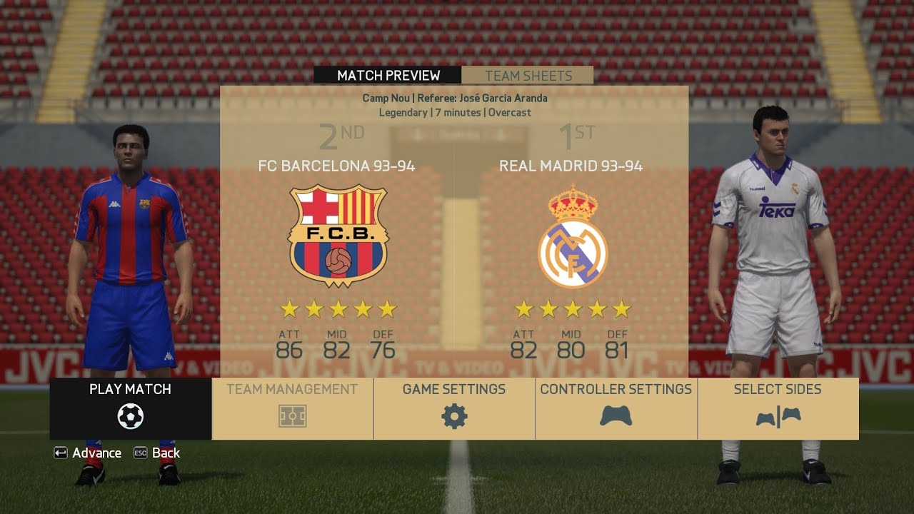 LALIGA 1993/94 • BARCELONA vs REAL MADRID • FIFA 16 PC • CLASSIC PATCH