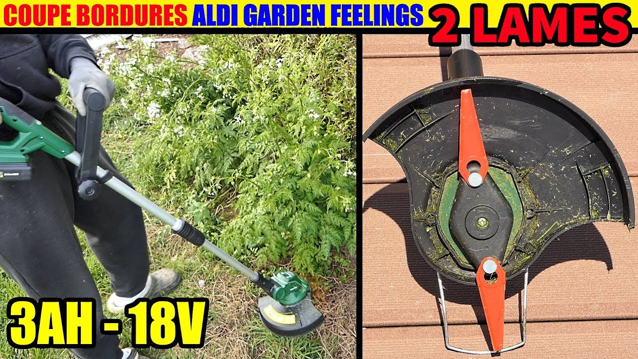 coupe bordures ALDI GARDEN FEELINGS 2 LAMES !! 18v 3Ah Cordless Lawn Trimmer Akku-Rasentrimmer