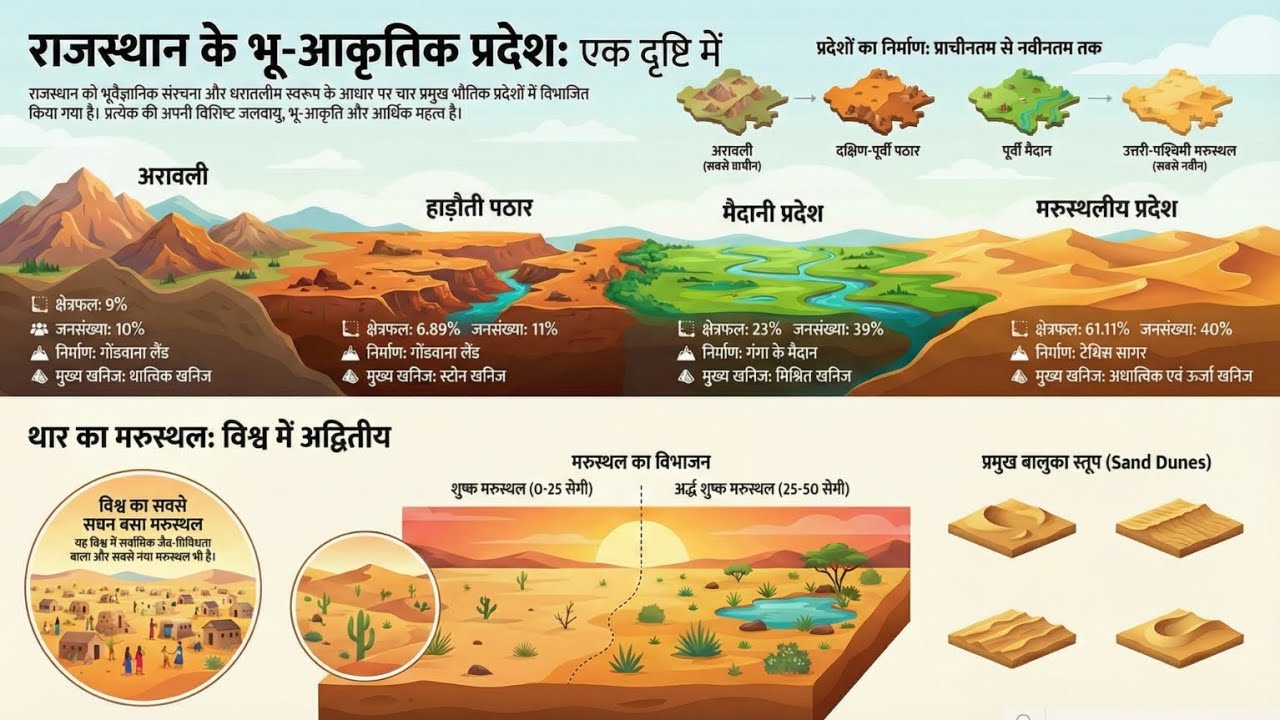 Rajasthan New Geography| राजस्थान का भूगोल | भौतिक स्वरूप | उत्तर–पश्चिमी मरुस्थलीय प्रदेश 