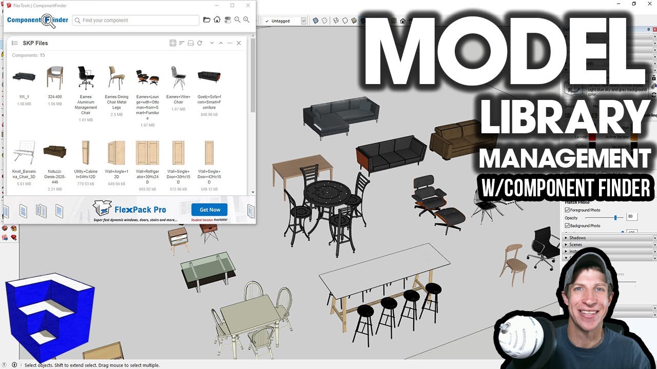 Управление библиотекой моделей с помощью COMPONENT FINDER для SketchUp!
