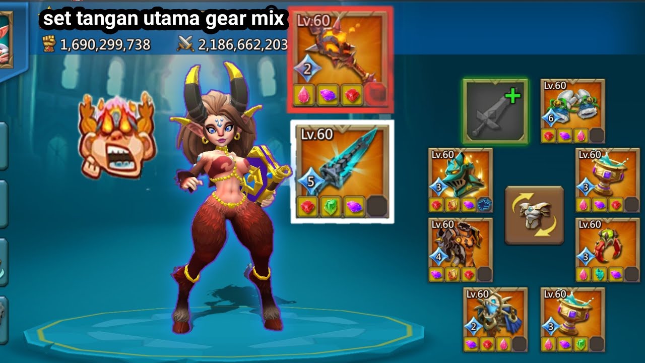 Mudah! Set gear mix Lords mobile | mythic no champ | Lords mobile