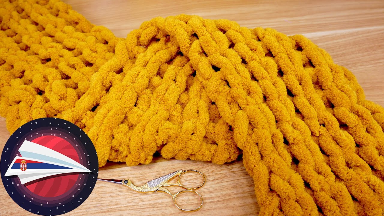 Šal bez heklanja & pletenja / Mekani šal za zimu sa Puffy vunom / Diy šal