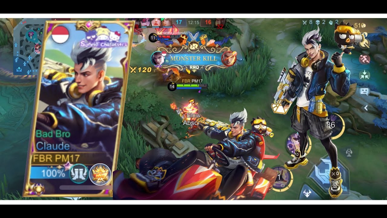 GAMEPLAY CLAUDE !! TOPGLOBAL CLAUDE !! SANRIO SKIN BAD BRO CLAUDE !! MOBILE LEGENDS;BANG BANG !!