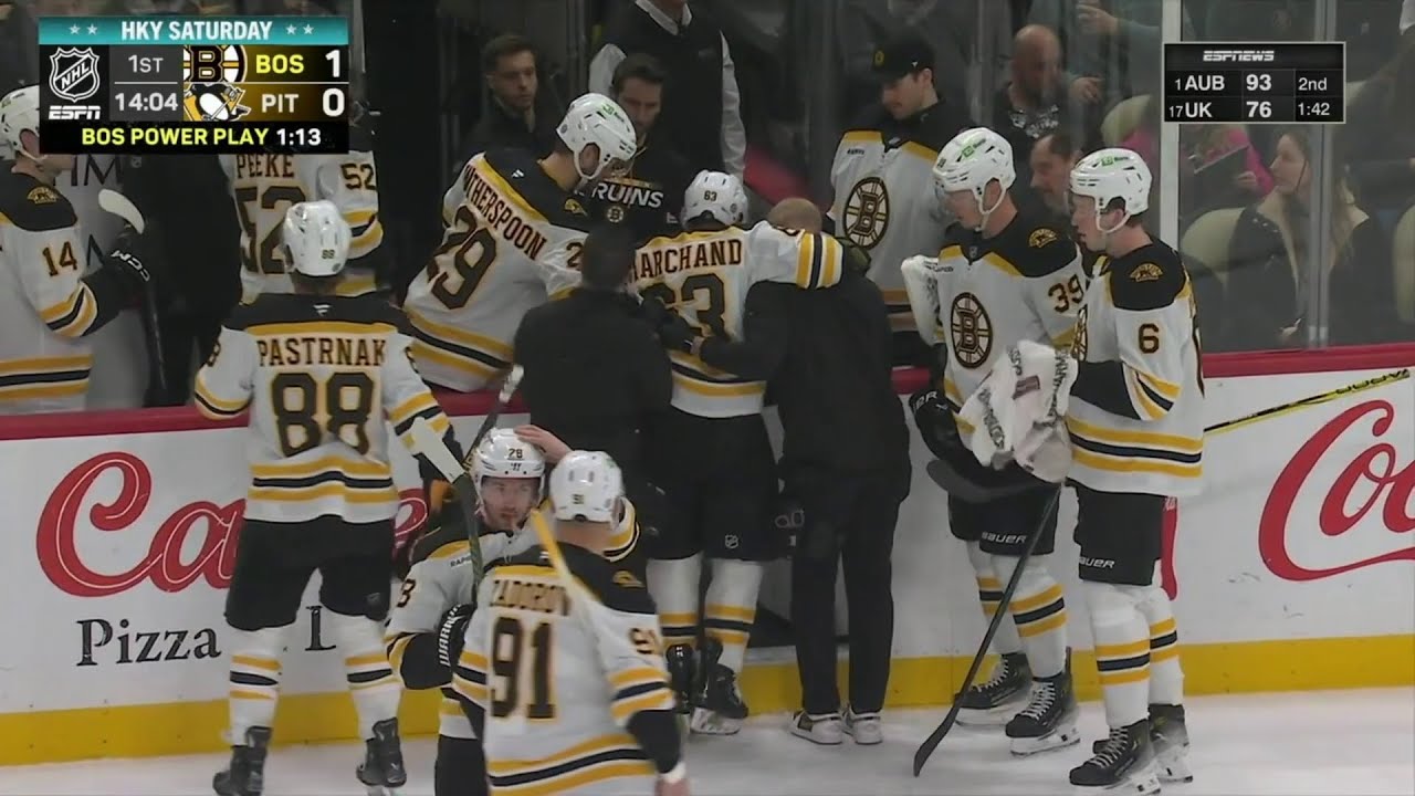 Brad Marchand's SCARY Injury after being hit by Pierre-Olivier Joseph | 2024-25 NHL