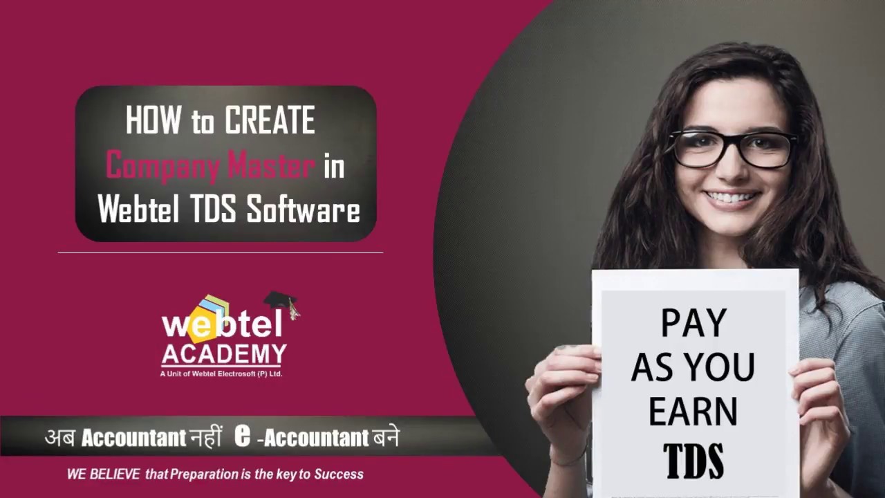 01 HOW TO CREATE COMPANY MASTER IN  WEBTEL TDS SOFTWARE