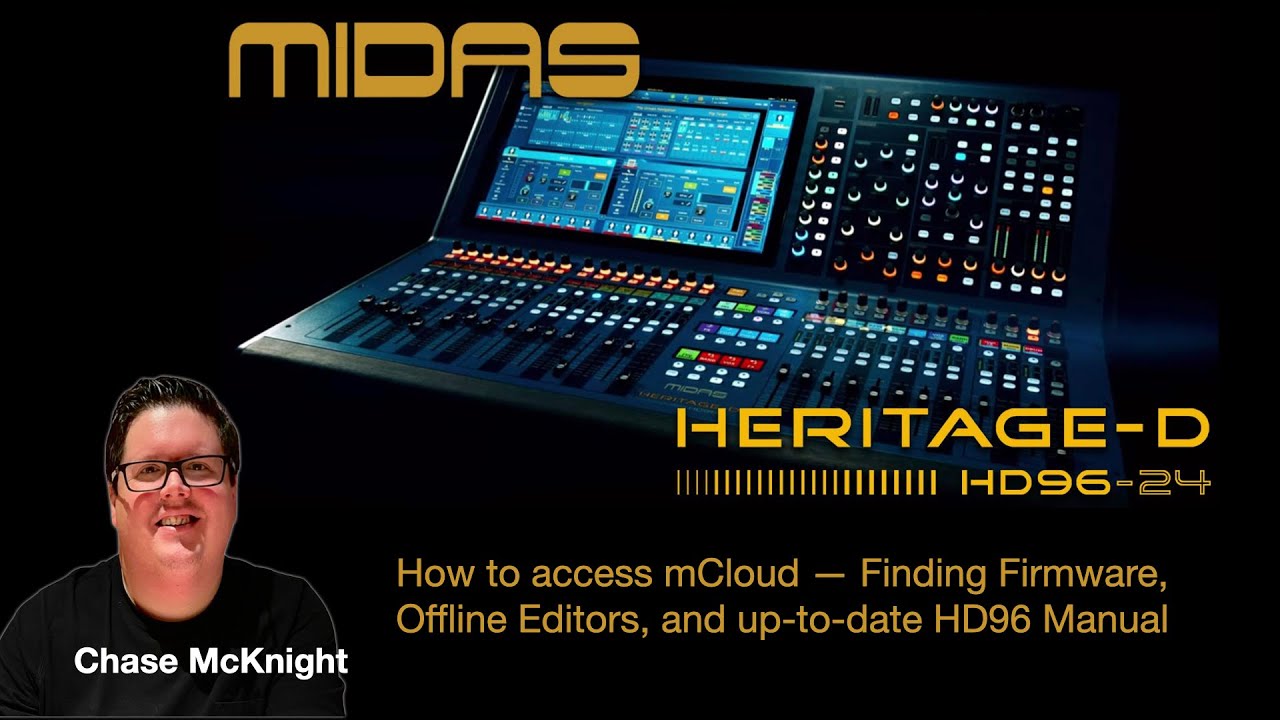 Midas Heritage-D HD96: Logging in and navigating mCloud