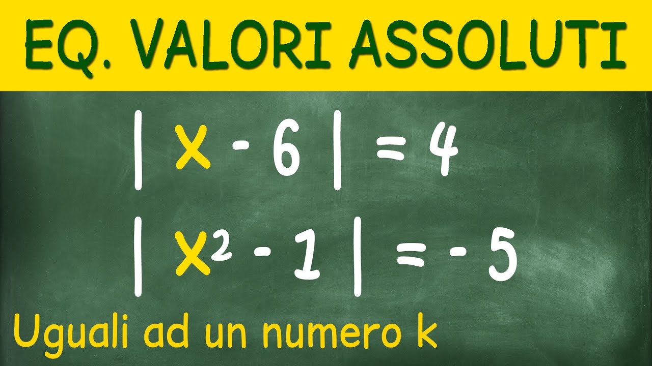 Equazioni |A(x)|=k - Valore Assoluto - 4 Esercizi Svolti