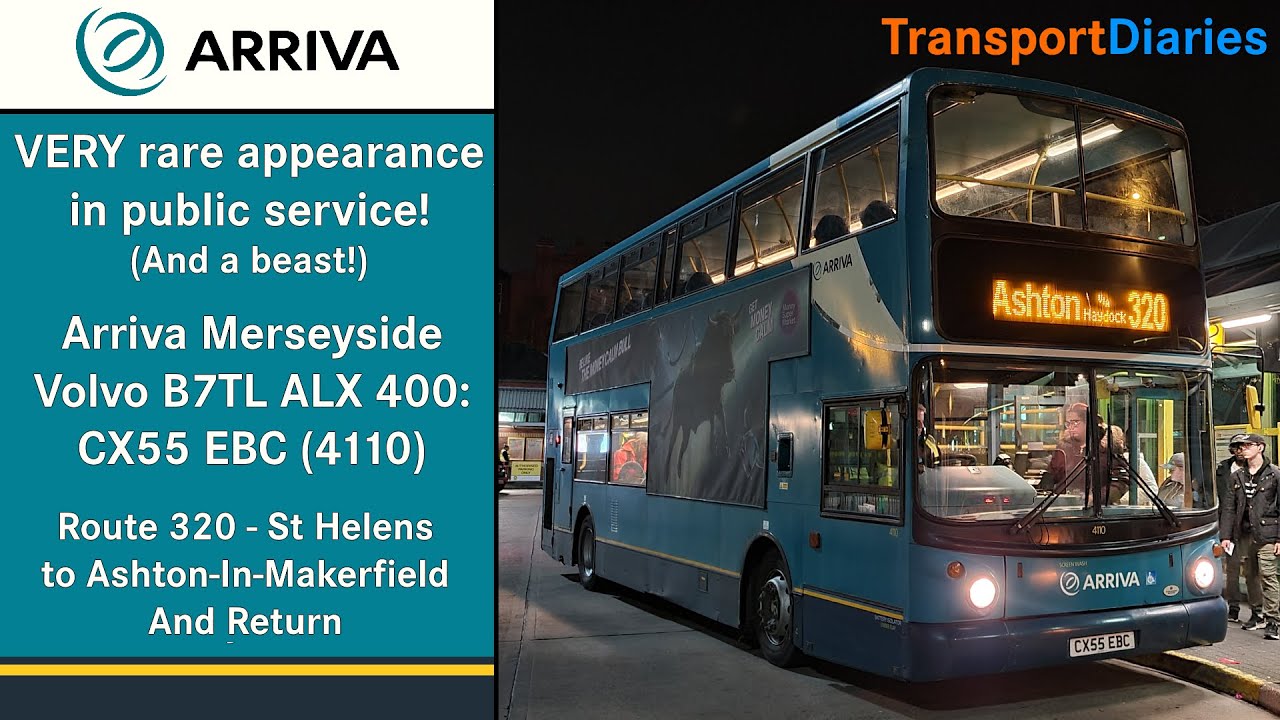RARE In Service Beast! Arriva Merseyside Volvo B7TL ALX 400: CX55 EBC