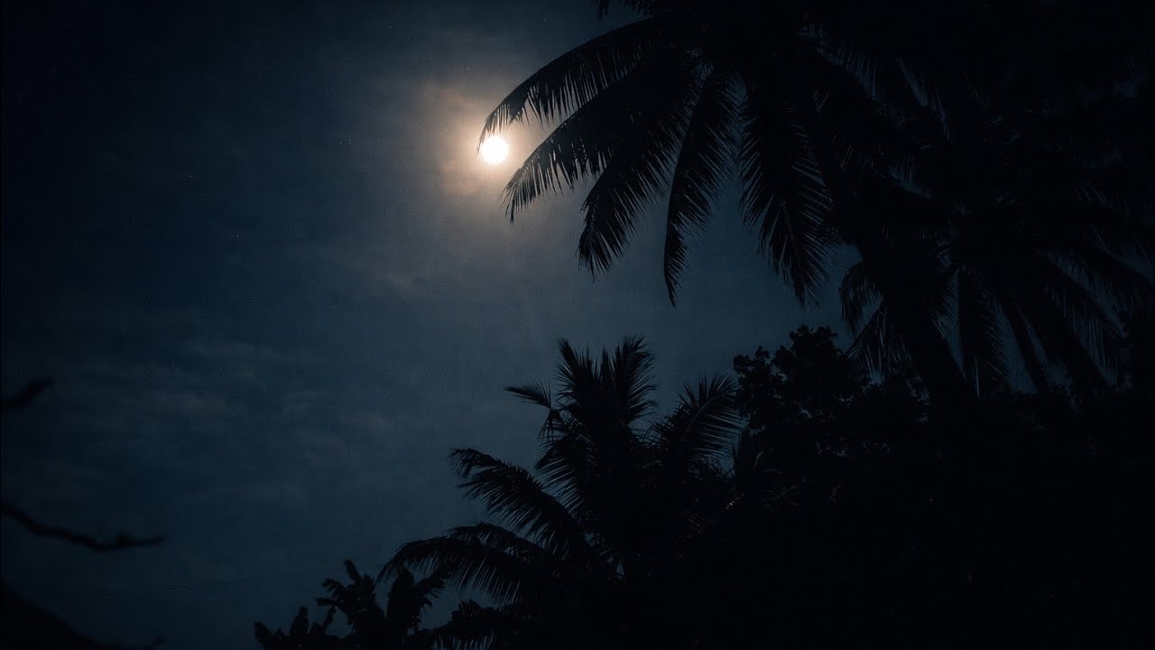 Moonlit Tropical Night 🌕🌴 | Crickets, Distant Birds & Deep Sleep Sounds (90 Minutes)