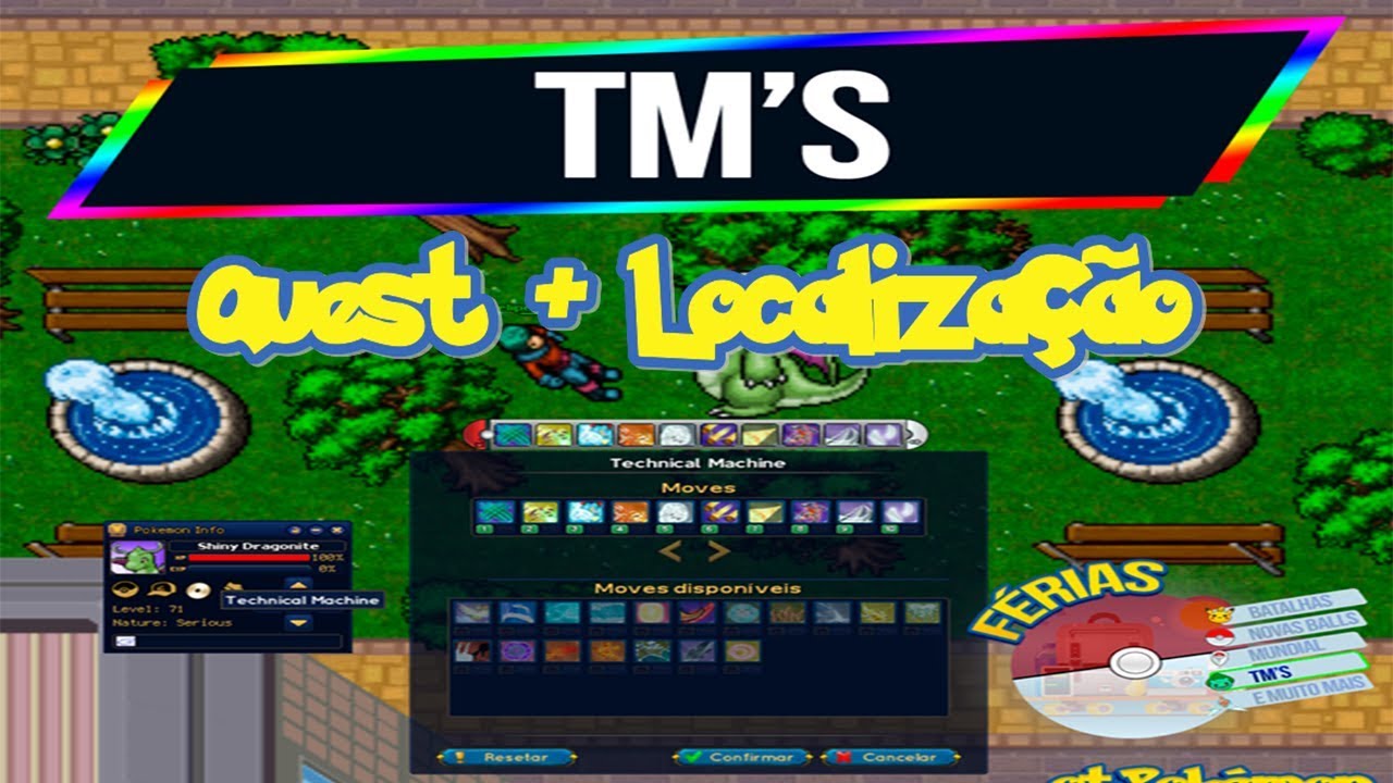 NOVA ATUALIZAÇÃOS TMs + QUEST E LOCALIZAÇÃO - (OT POKEMON)