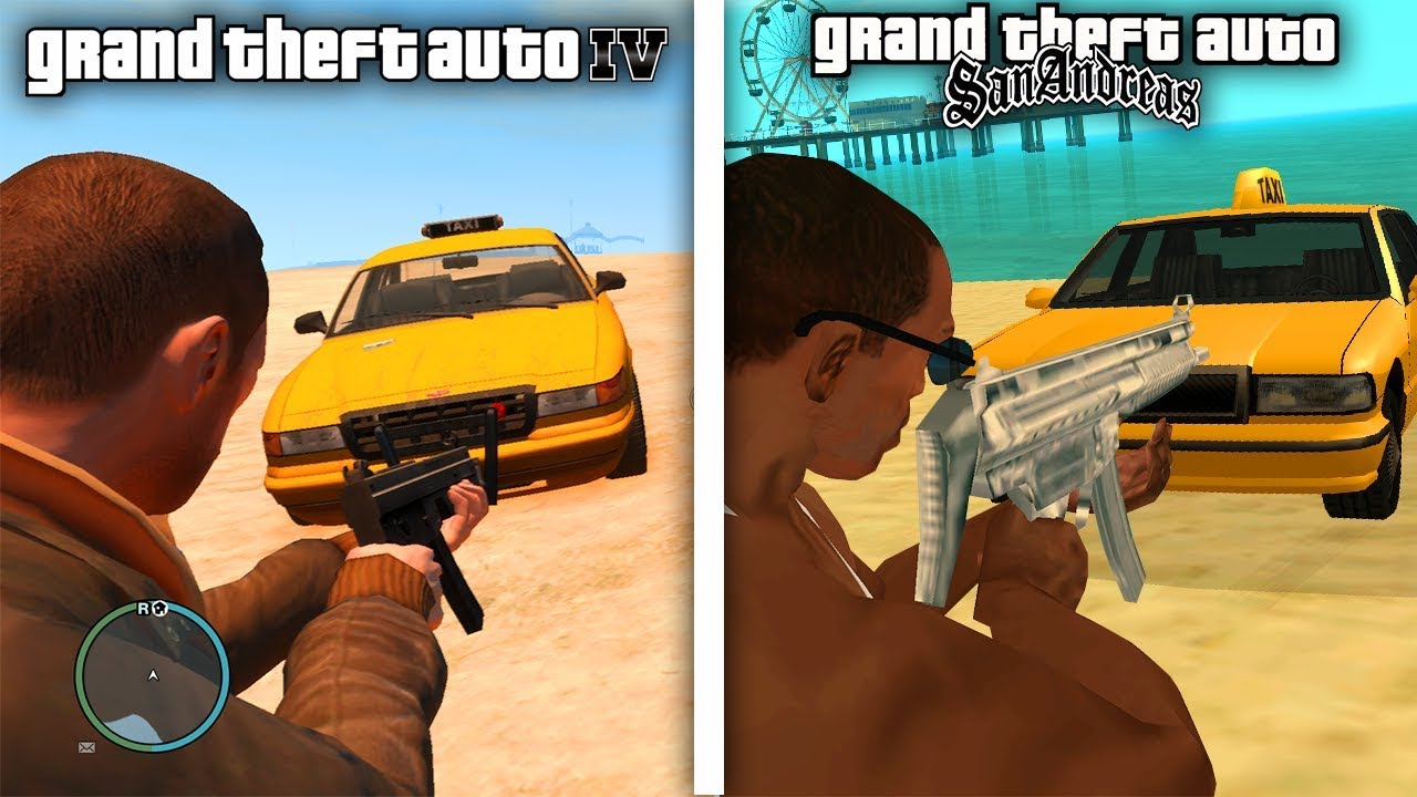 (2004 - 2008) сравнение повреждений машин [GTA SAN ANDREAS vs GTA IV]