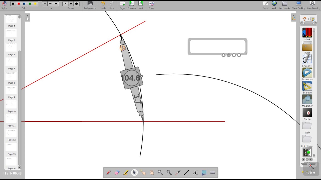 Constructing double of a given angle using compass