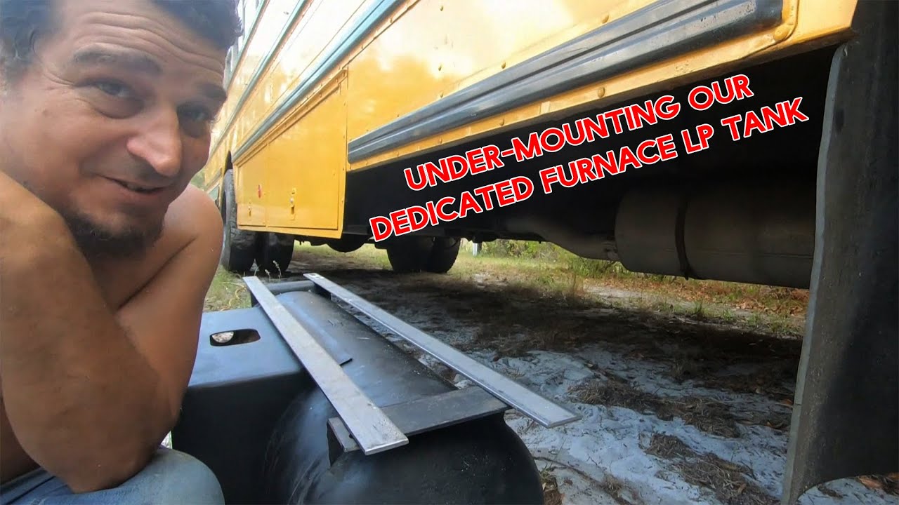 The Utopians' Bus: Episode 84 (Sealing Trouble Areas & Under-Mounting Our Furnace Dedicated LP Tank)