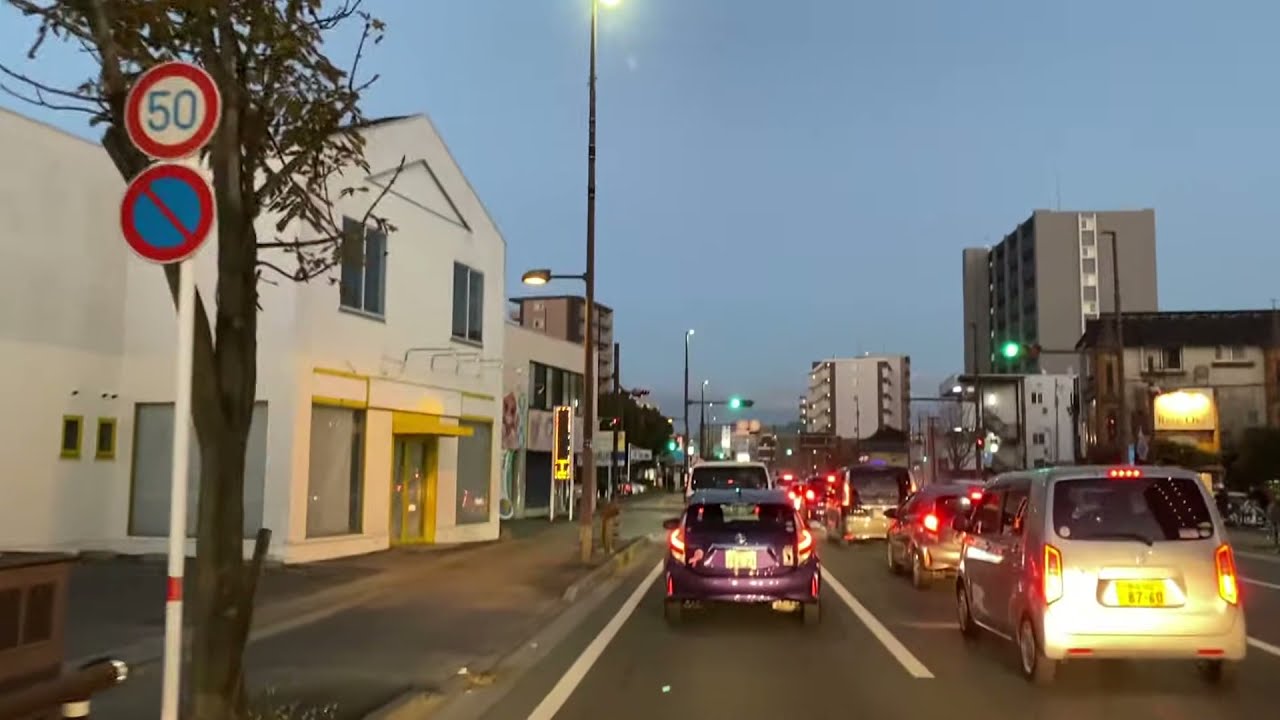 熊本駅から　水前寺駅　夕方渋滞の様子