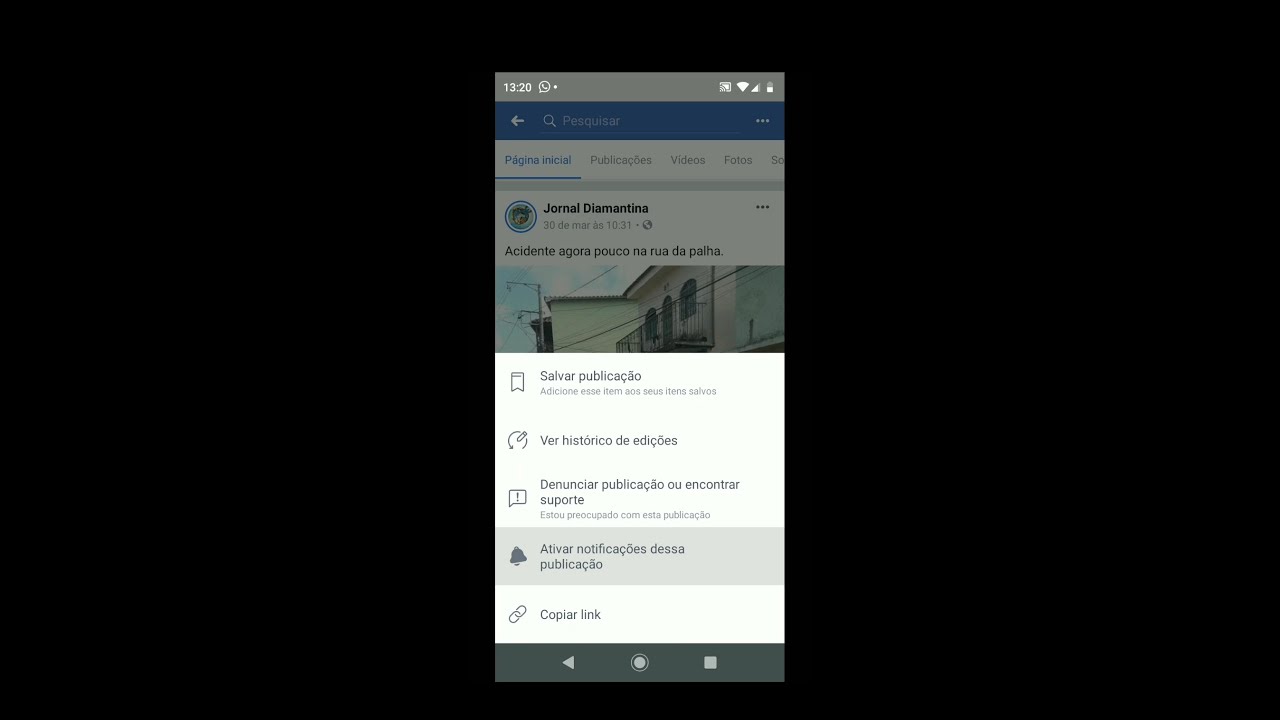 Como ativar notificação sem comentar 