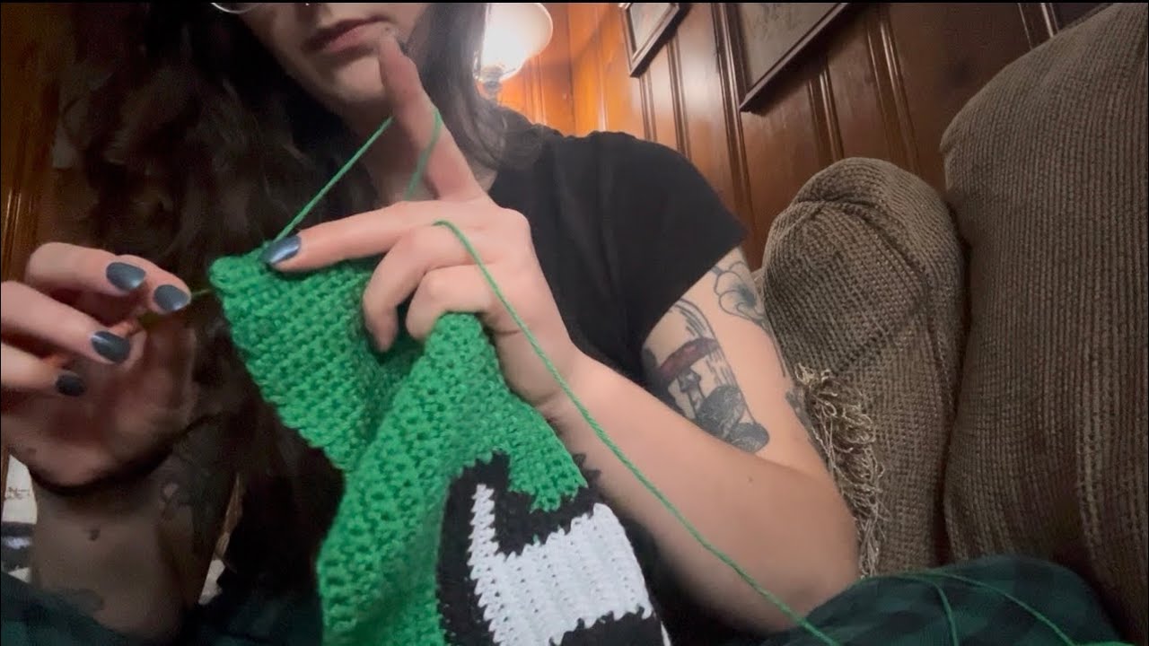 lofi asmr//crocheting and rambling (rambling, hand movements, nature sounds, old school vibes)