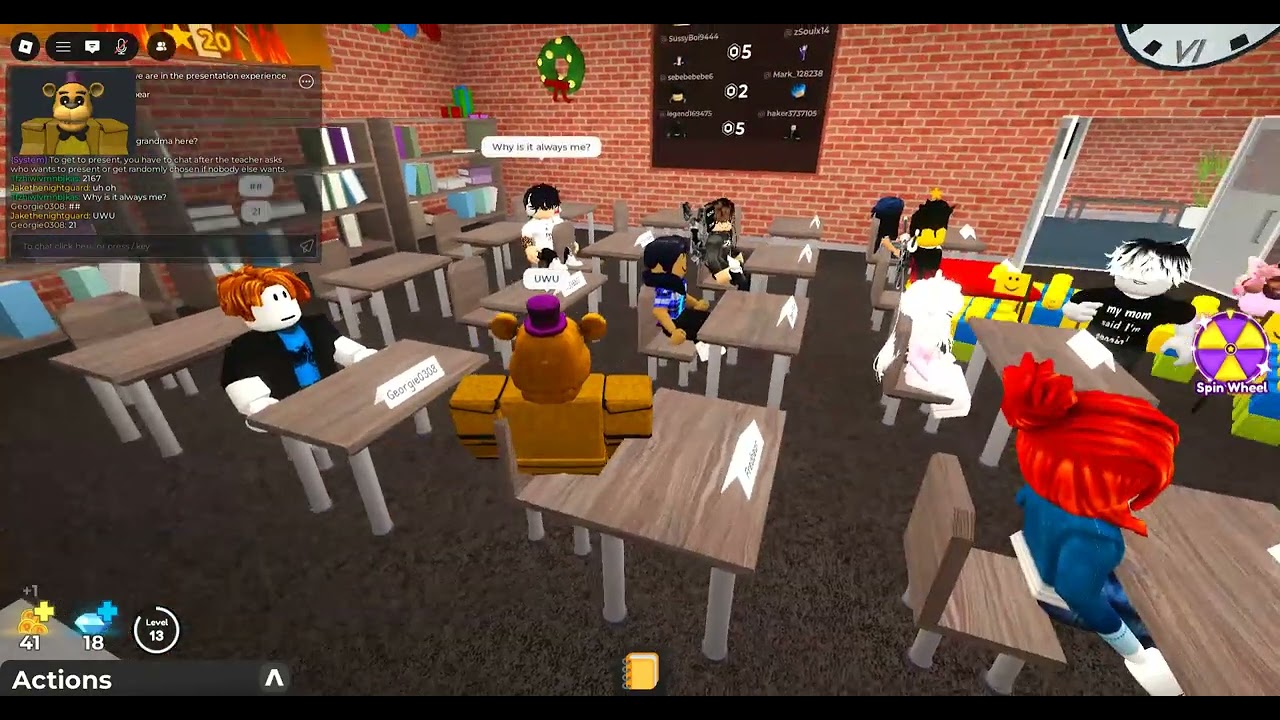 Fredbear in the presentation experience