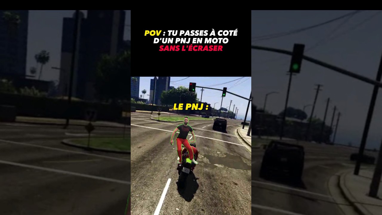 J'adore &eacute;craser les PNJ en moto #pourtoi #capcut #gta5 #memes #drole #xirox #elitexirox #humour